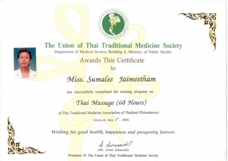 Diploma Thai Massage Mandarin Spa Nijmegen Uden