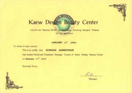 Diploma Thai Massage Mandarin Spa Nijmegen Uden